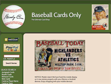 Tablet Screenshot of baseballcardsonly.net